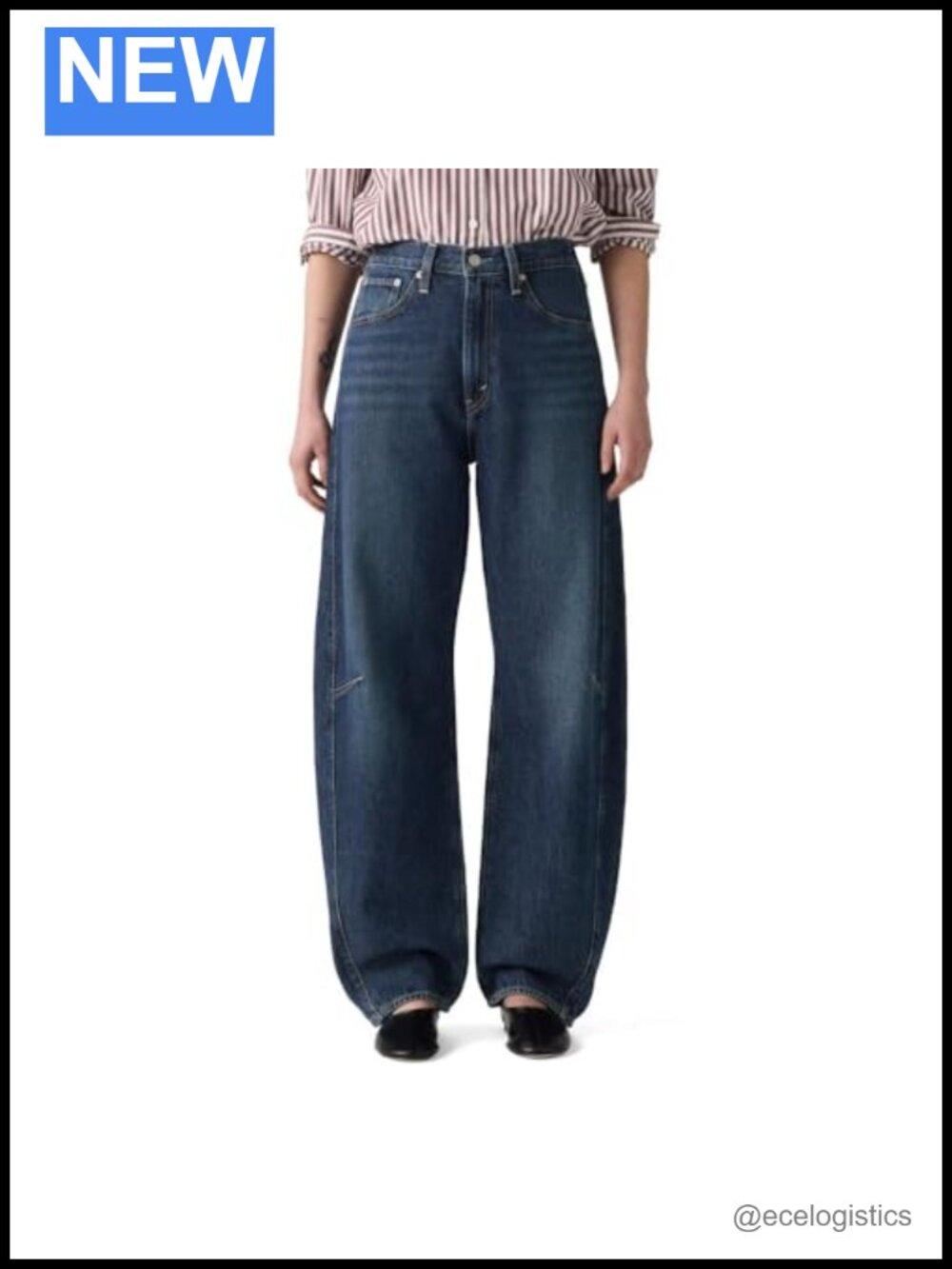 Levi's Cinch Barrel Jeans Women's High Rise Tapered Waist Adjusters 100% Cotton